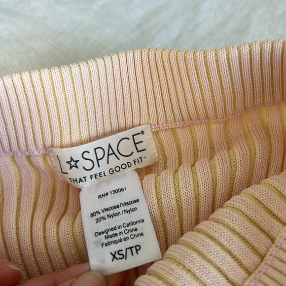 L*Space 2 Piece Set - Sundown Ribbed Crop Top & Midi Skirt Cream Rose XS/S $200 - Picture 10 of 11